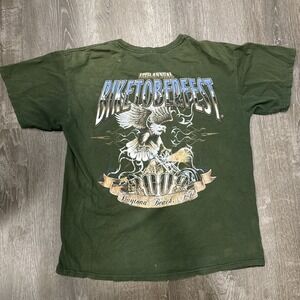 Vtg Y2K Thrashed Eagle Men's T-shirt L Daytona Beach Florida Biketoberfest